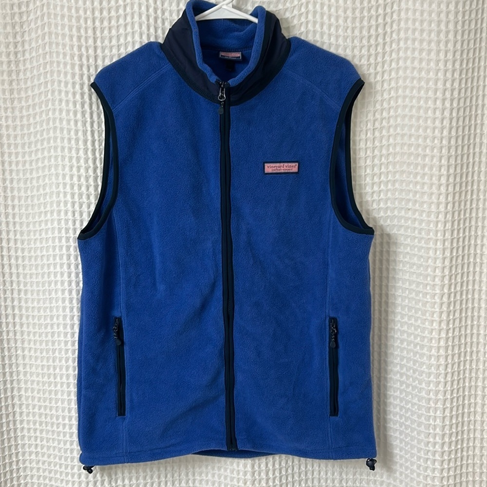 Vineyard Vines Mens Blue Fleece Vest Medium